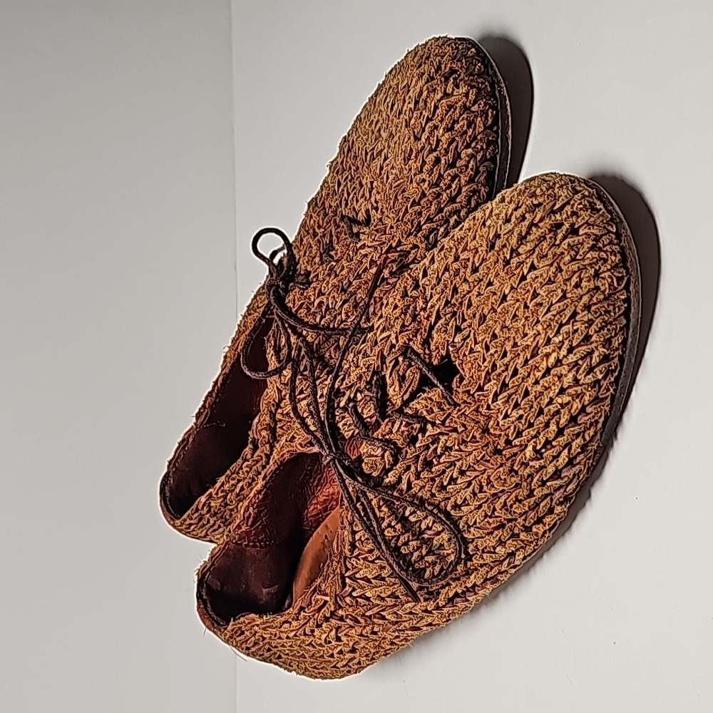 Vintage Cole Haan Resort Oxford Shoes Lace-up Woven Braided Leather Brown 6.5